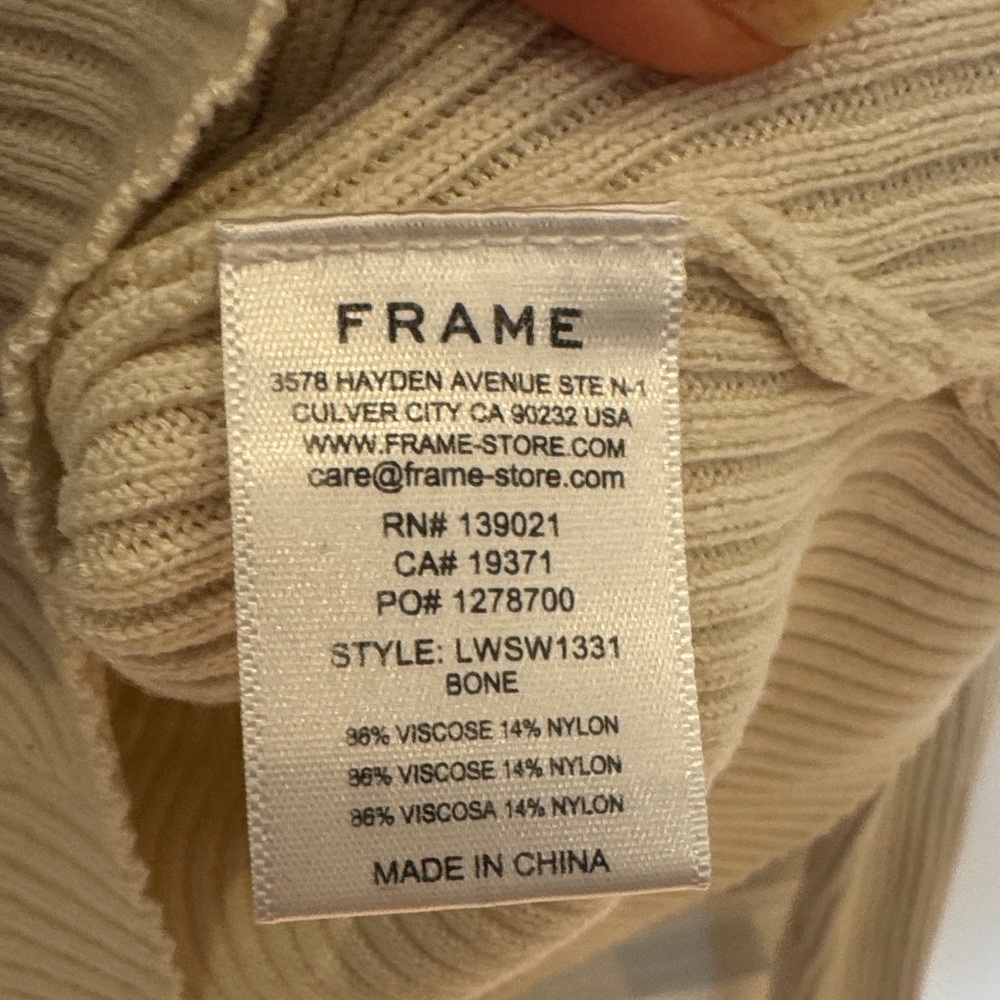 FRAME Ivory Ribbed top - Picture 6 of 9